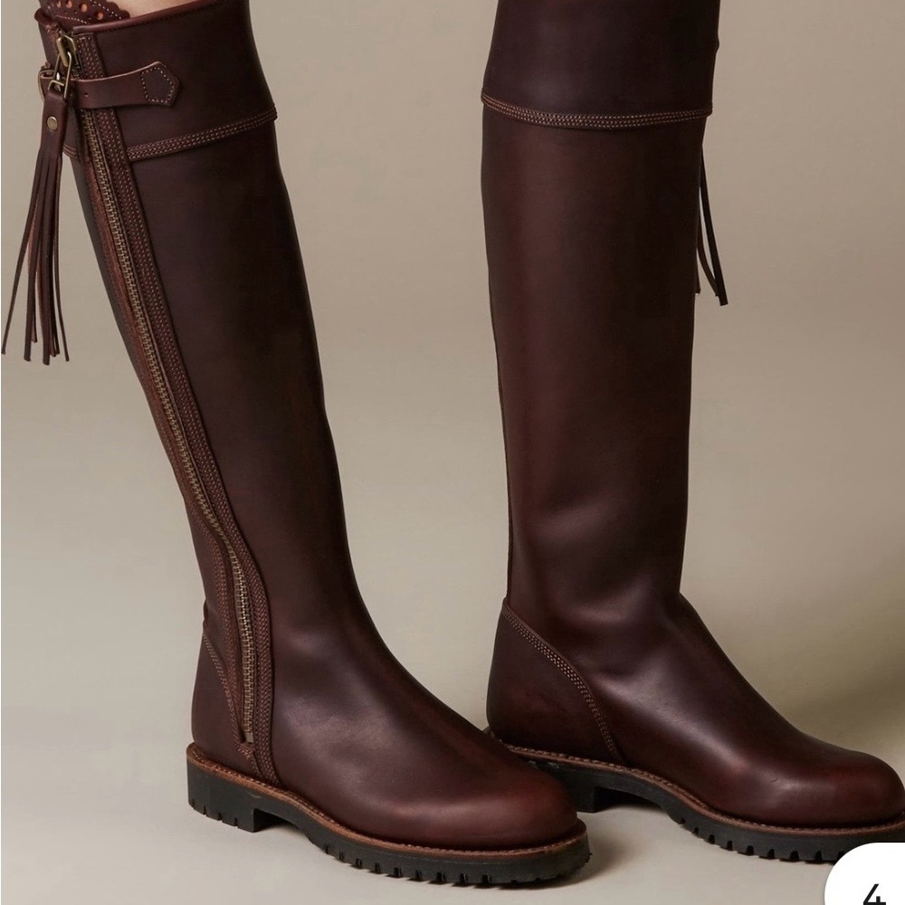 Chic Over the Knee Brown Leather Boots